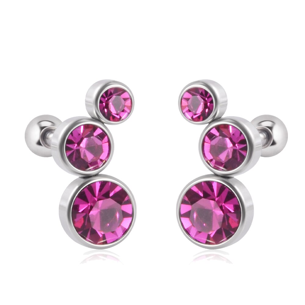 2 PZ 361 Acciaio Chirurgico di Cristallo dell'orecchio Trago Cartilagine Orecchini 16G Tre Zircone Lobo elica Daith Orecchino Penetranti Gioielli per Il Corpo