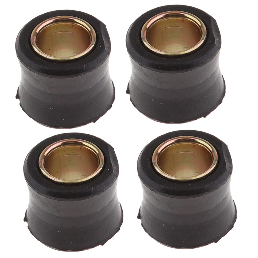 4x Black Motorcycle Shock Absorber Bushing Made Of Rubber And Metal, Replacement For The Old Or Defective Bush, Φ12mm