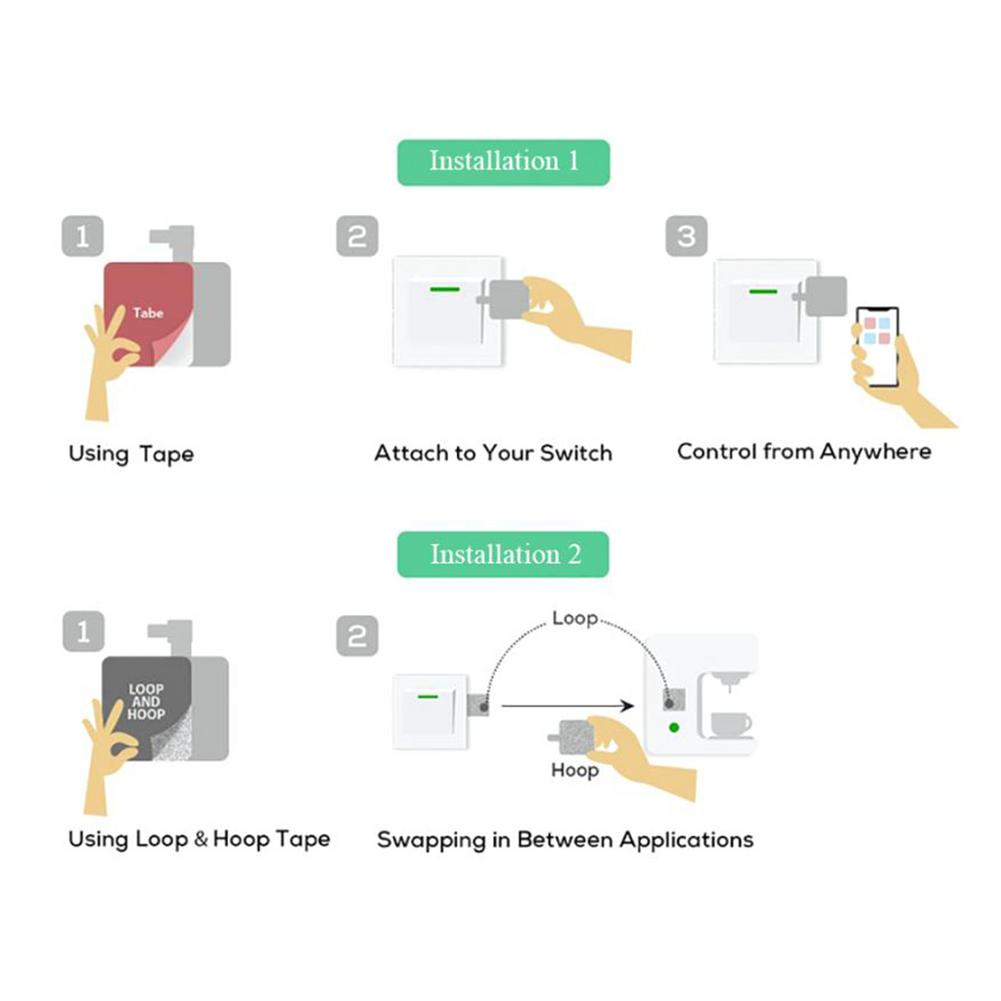 Smart-Life Bluetooth-Compatible Smart Fingerbot Switch Bot Wireless APP/Timer Control Button Pushing Device Alexa Assistant Siri