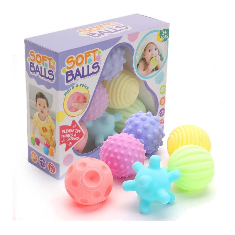 Textured Multi-ball Suit,Tactile Sensory Ball, Bath Ball Toy, Baby Grip Ball, Sensory Ball: Default Title