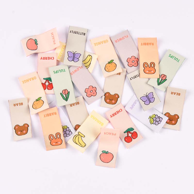 Etiquetas bordadas para el cuidado de la ropa de los niños, accesorios de ropa hechos a mano, manualidades, 40x15mm, 50 Uds.