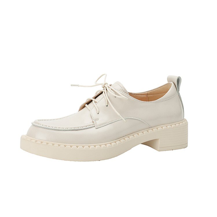 Chaussures à bout rond en croûte de cuir pour femmes, escarpins de gladiateur décontracté à lacets, collection printemps/automne 2022: Beige / 39