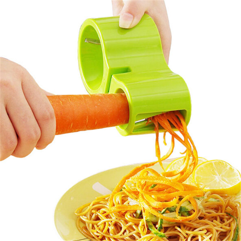 Cortadores multifuncionales en espiral para vegetales, rallador doble, cortador de fideos Premium, máquina de Pasta de calabacín, afilador de cuchillos
