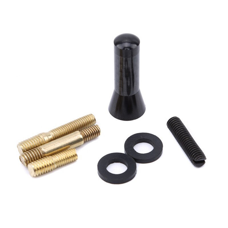 Bilstyling tagantenne forbedret signal 3.5cm kulfiber skrue metal kort stubbet mast antenne radio auto tilbehør