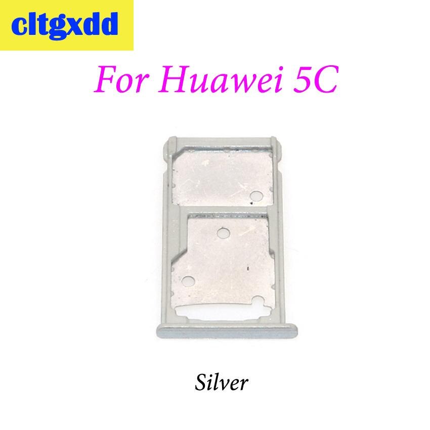 cltgxdd SIM Card Tray + Nano SIM & Micro SD For Huawei Honor 5C 5X 6X SIM Card Reader Tray Holder Slot Replacement Parts: For Huawei 5C Silver