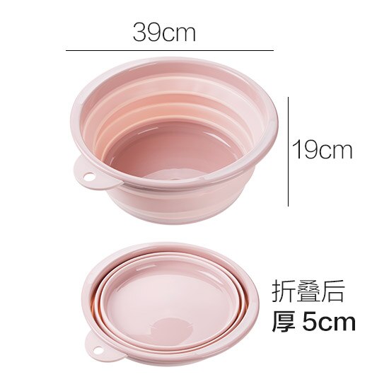Portable Folding Bucket Foldable Basin Tourism Outdoor Folding Bucket Fishing Camping Car Wash Bucket Outdoor MJ829: pink L