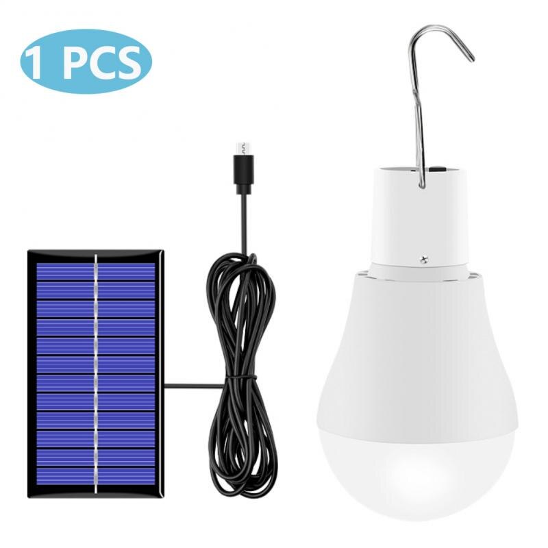 LED Solar Pendant Light Outdoor Solar Light Bulbs With Cable Garden Yard Solar Shed Lights Camping Tent Lamp Indoor Solar Lamps: 1 PCS