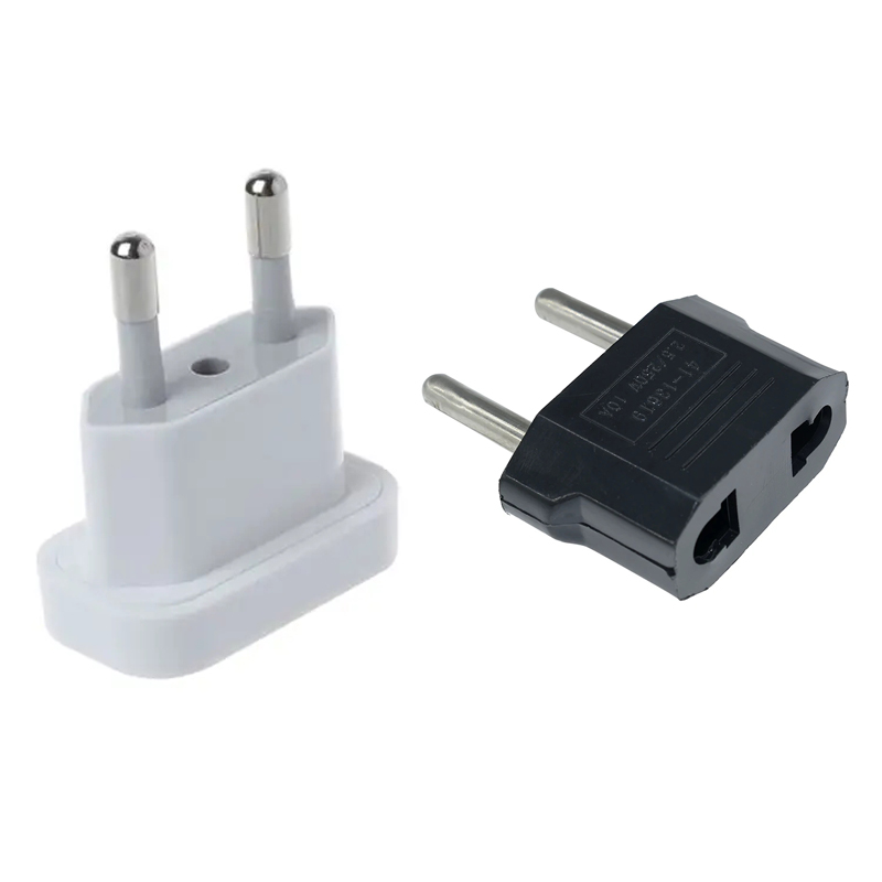 4.8mm eu-adapter reiseadapter amerikansk kina us til eu-plugg euro-plugg elektrisk adapter ac stikkontakt