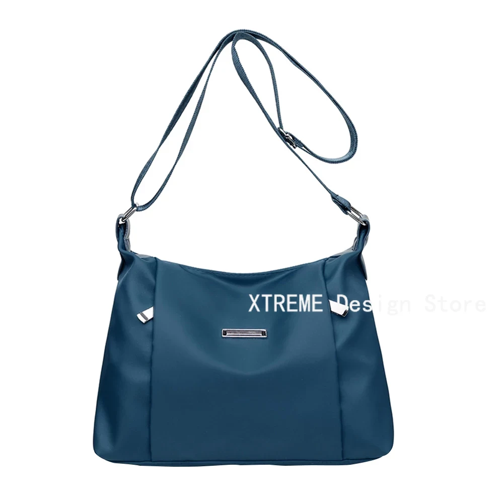 Nylon Dames Schoudertassen Vrouwelijke Handtas Grote Capaciteit Rits Crossbody Tas voor dames: Blauw