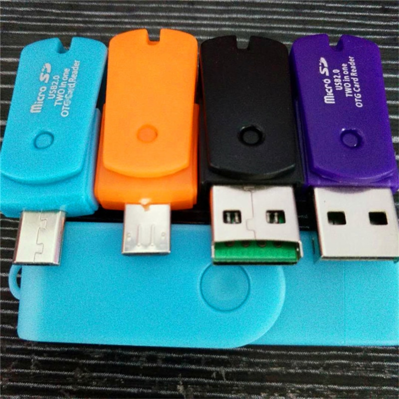 3 Kleuren Mini Micro Usb 2.0 Otg Adapter + Micro Sd Tf Card Reader Voor Android Telefoons Exteral Draagbare Usb sd Kaartlezer Suppion