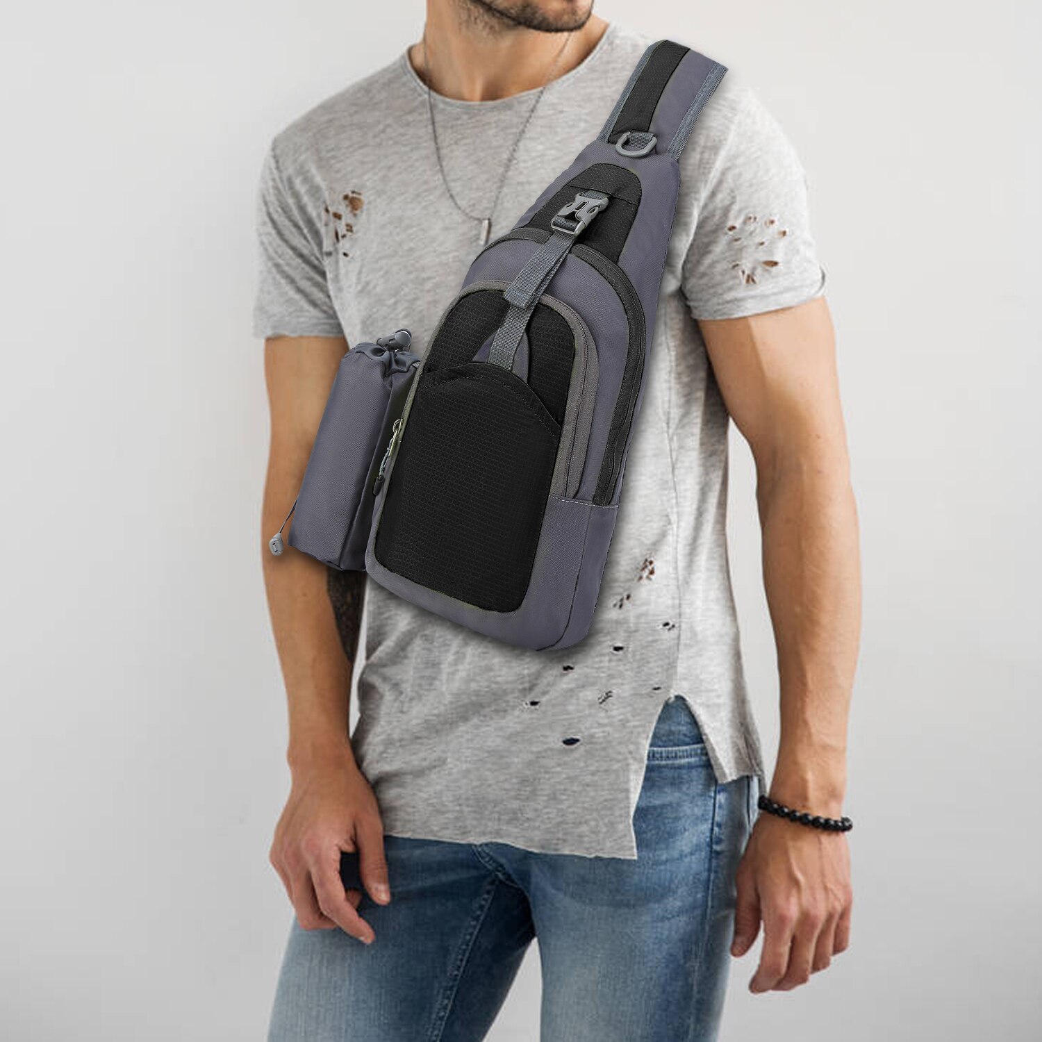 7l schoudertassen dames heren schouderrugzak sporttas borsttas casual crossbody tas sportrugzak voor fietsen kamperen