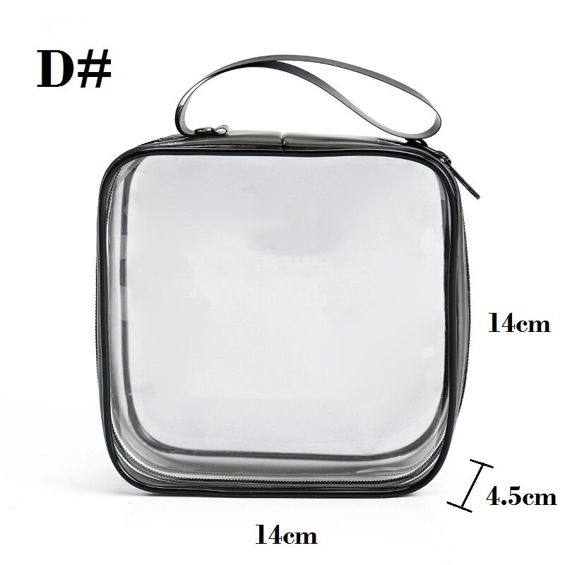 Sac cosmétique Transparent variétés tailles fille sacs de maquillage poche à glissière claire; grand, moyen, petit, Mini; cercle, carré,