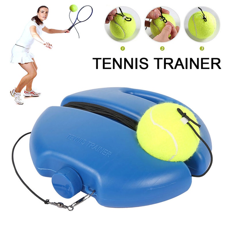 Heavy Duty Tennis Trainer Tool Self-study Rebound Ball with Tennis Trainer Baseboard Sparring Device Tennis Training Equipment