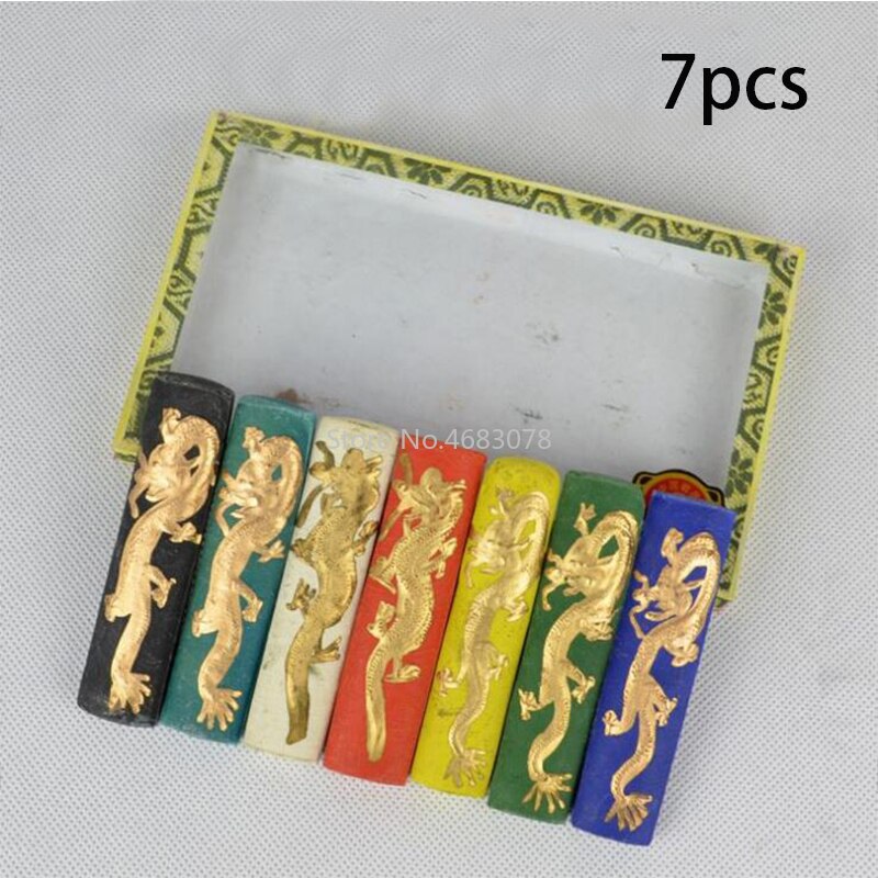 1Set Five colorful Dragon Ink/Seven colorful Dragon Ink Chinese Calligraphy Ink bar Ink block: 7pcs