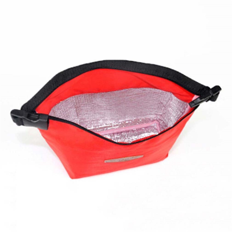 Funktionelt mønster køligere madkasse bærbar isoleret klud frokostpose termisk mad picnic frokostposer til camping: Rød