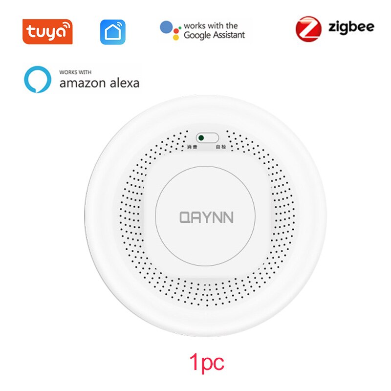 ZigBee Tuya Smoke Detector Sensor Wireless Smoke Fire Alarm Sensor Realtime Dual-sensor Smoke Detector Smart Home Alarm Security: 1pc
