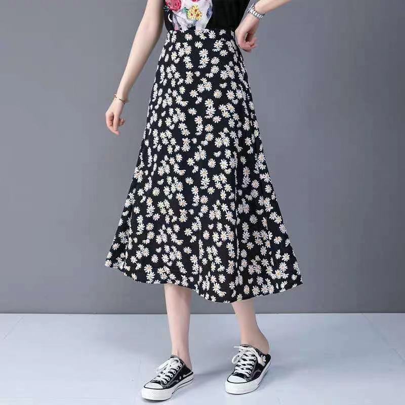 Zomer Student Kleine Daisy Rok Bloemen Rok Vrouwelijke Hoge Taille Alle-Wedstrijd A-Lengte Chiffon rok Mode