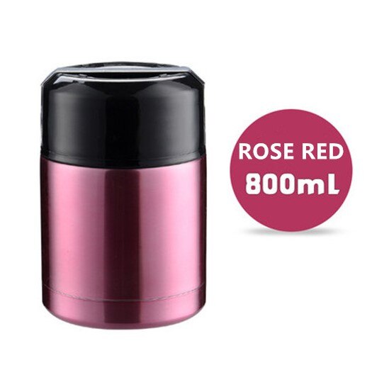 Boîte à déjeuner Thermos de grande capacité 800ML/1000ML, conteneurs portables en acier inoxydable pour aliments et soupe, flacons sous vide Thermocup: Bleu