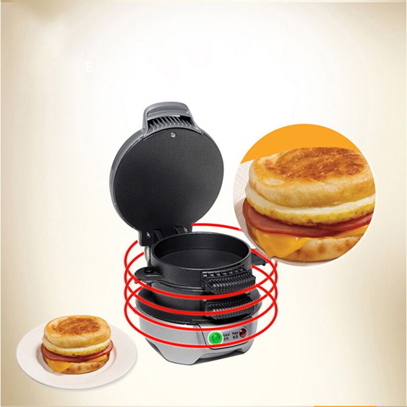 Máquina de hamburguesas casera 25475-CN, máquina de desayuno para el hogar, máquina de sándwich, placa de cocina de recubrimiento antiadherente con calefacción de doble cara