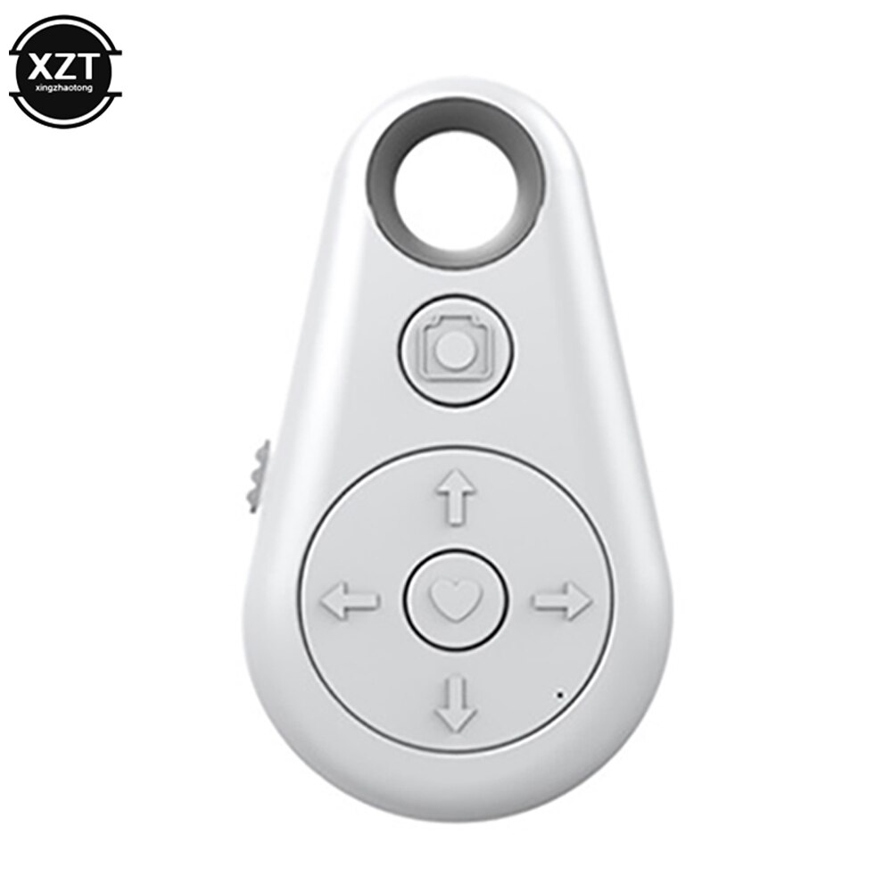 Bouton de télécommande Bluetooth pour téléphone portable, obturateur de caméra Selfie pour TikTok E-book tourner la Page pour SamSung Xiaomi: WHITE
