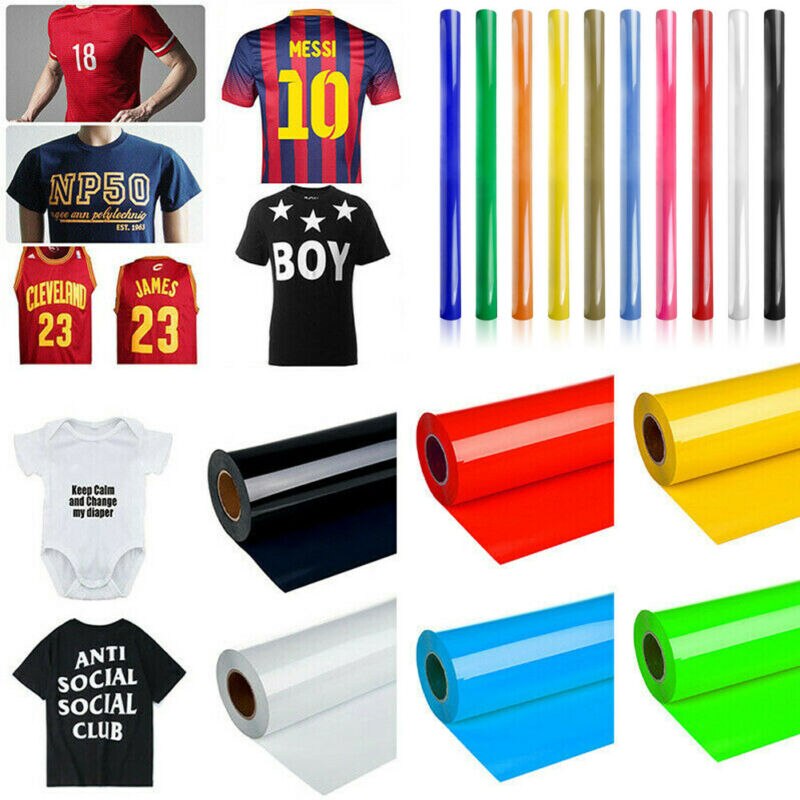 20x100cm PU Heat Transfer Vinyl Iron-on HTV T-Shirt Textiles Cricut Film Heat press Vinyl DIY Printing Decoration