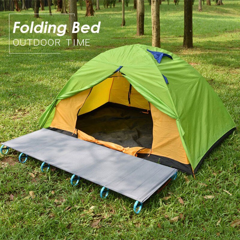 Portable Ultralight Folding Camp Bed Travel Cot Tent Bed Aluminium Alloy Metal Frame Outdoor Hiking Fishing 야전침대