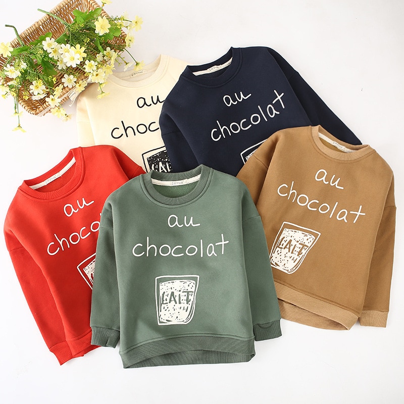 2019 Moda Autunno Inverno Felpa Ragazzi Dei Capretti del Bambino Delle Ragazze T Camicette Manica Lunga Lettera Stampata Del Bambino Toddlers Vestiti Magliette e camicette