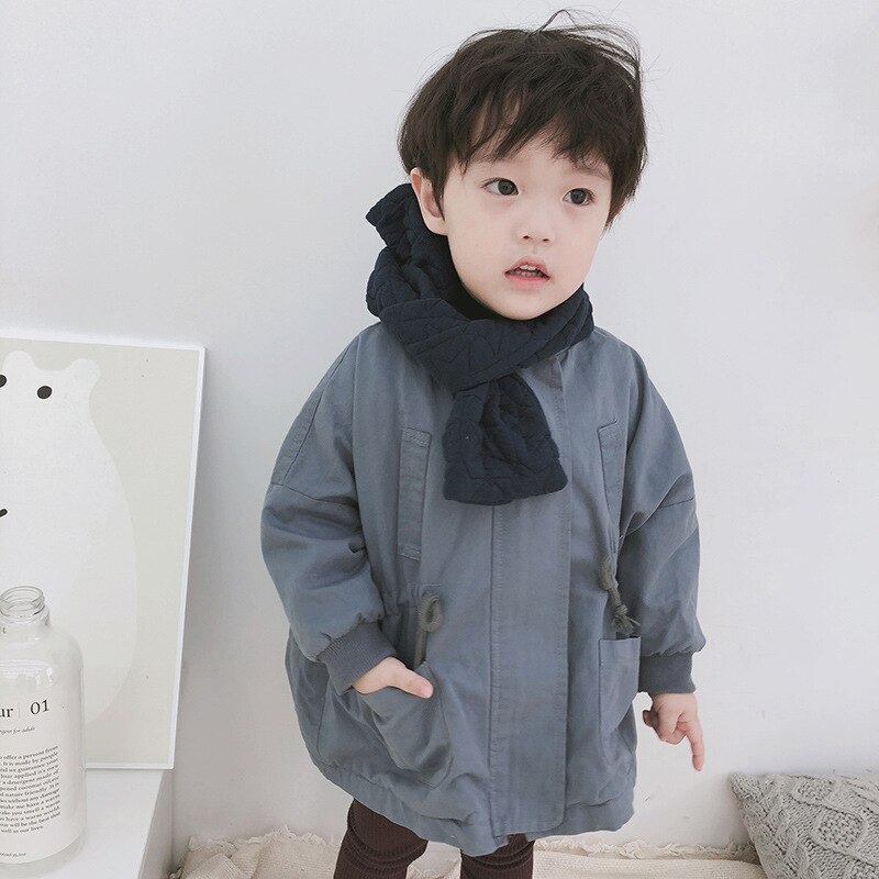 Kinderen Herfst Winter Koreaanse Jongens en Meisjes met Fleece Jas Verdikte Jas Jas kinderen jas: Blauw / 2T