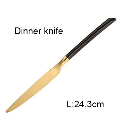 Couteau à Steak fourchette à dîner cuillères à café en acier inoxydable doré miroir polonais ensemble de couverts Restaurant salle à manger ensemble de vaisselle 1 pièces: dinner knife