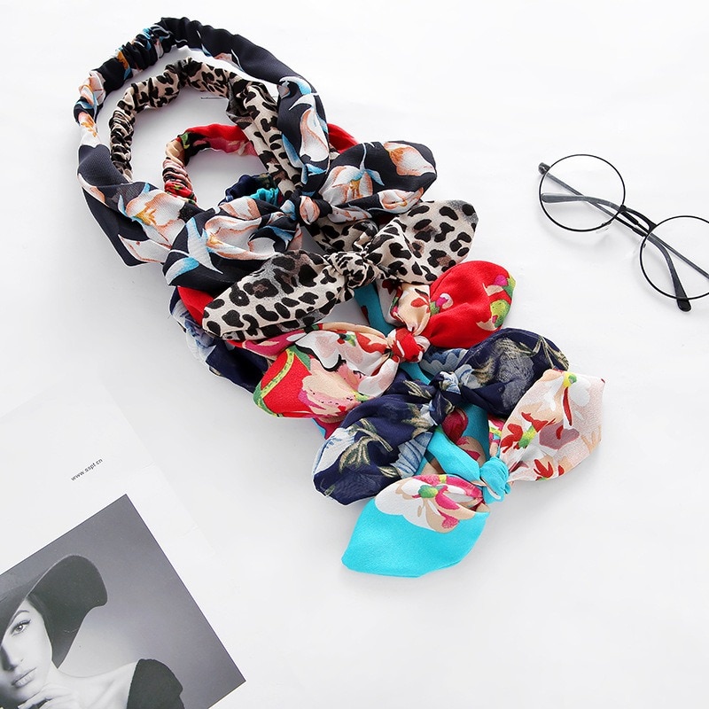 Bohemian Girls Hairband Hair Accessories Print Headbands Vintage Women Headband Cross Top Knot Elastic Hairband Soft Bandanas
