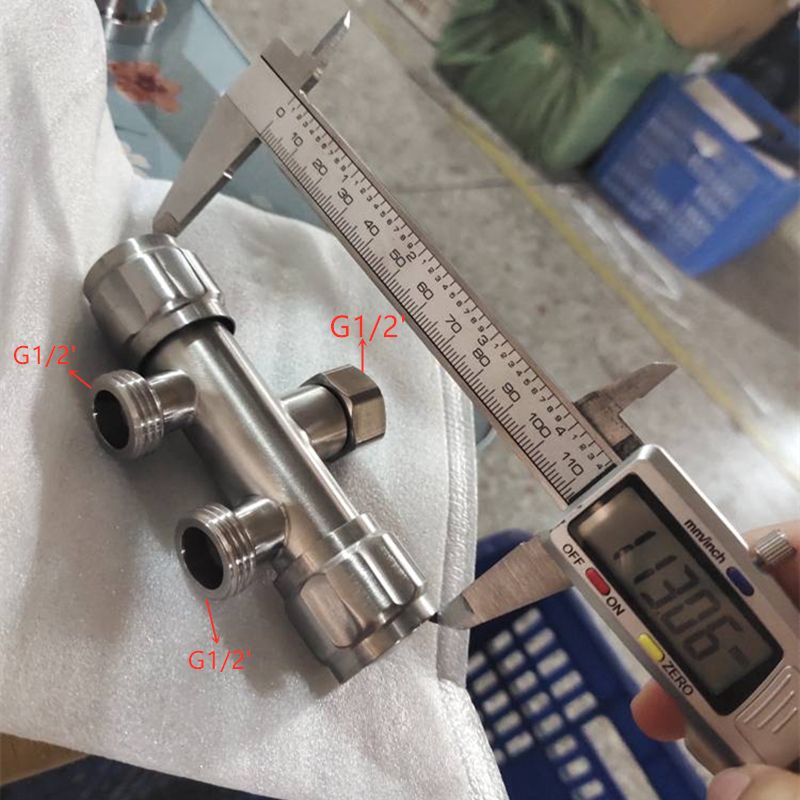 1PC Bibcock 304 Stainless Steel Washing Machine Faucet One-in 2-Out Double Outlet Adapter Tap Thread G1/2'