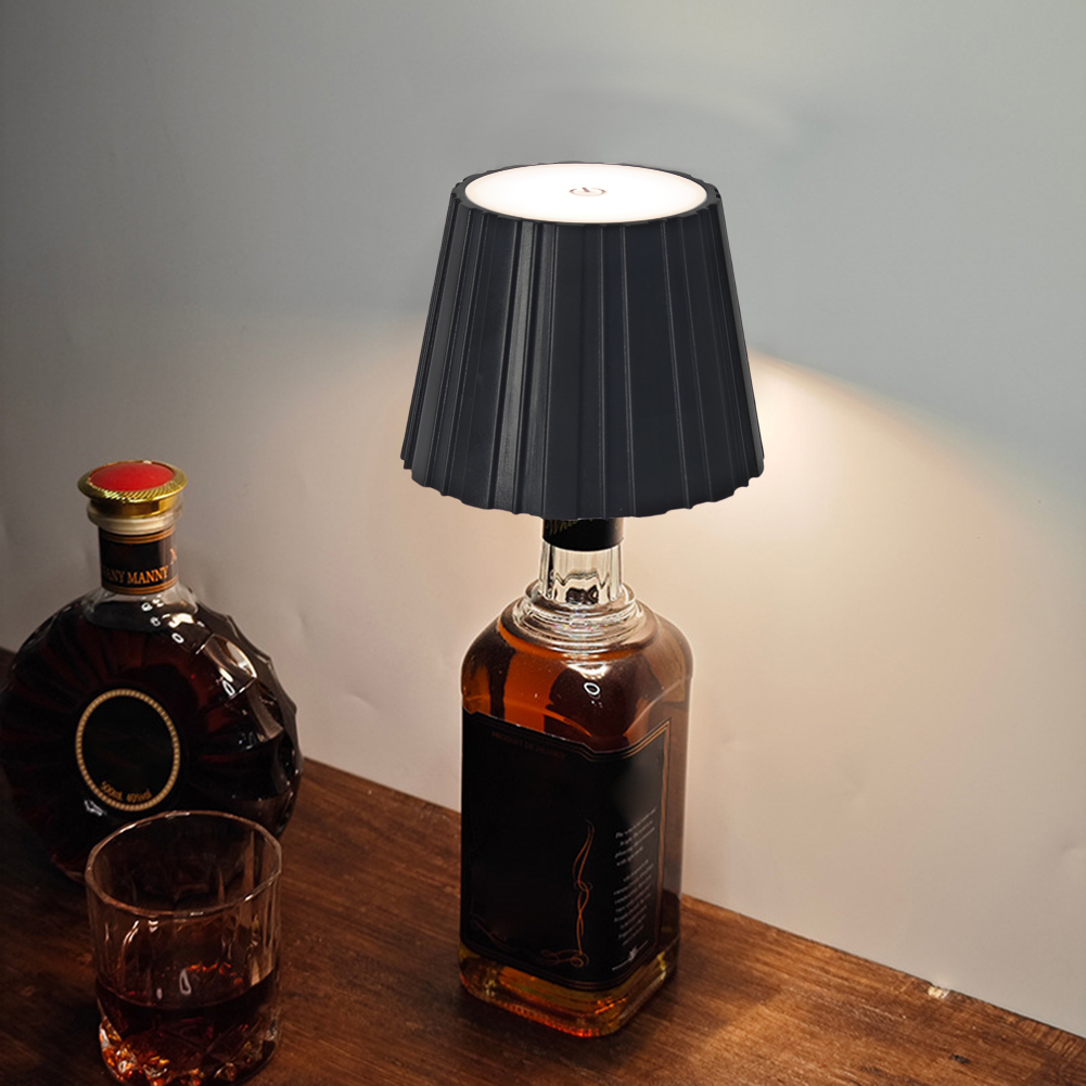 Wireless Touch Table Lamp LED Wine Bottle Light Rechargeable Stepless Dimming Night Lamp for Parties Bars Restaurant Decor