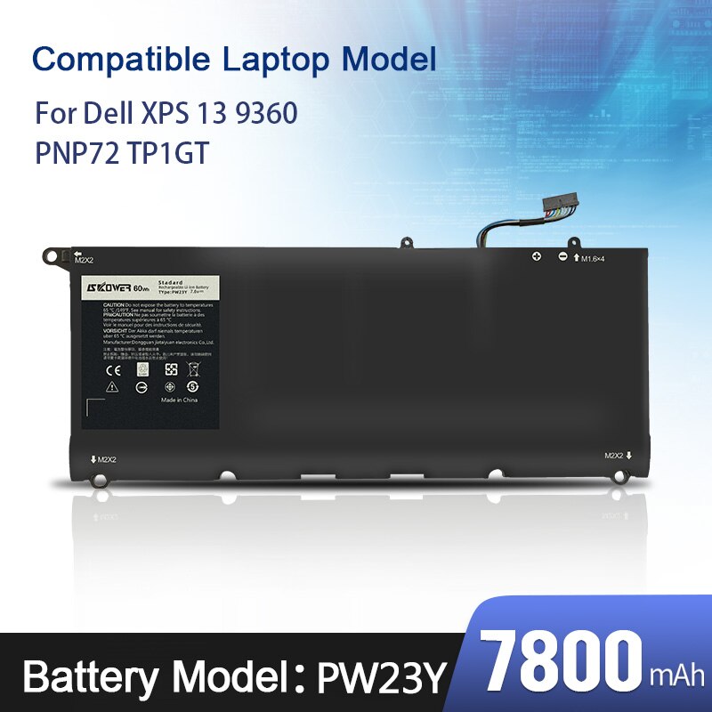 SKOWER DELL Notebook Battery For XPS 13 9333 9343 9350 9360 9370 9380 L321X L322X L221X Batteries 90V7W PW23Y C4K9V DXGH8 P54G: XPS 13 9360