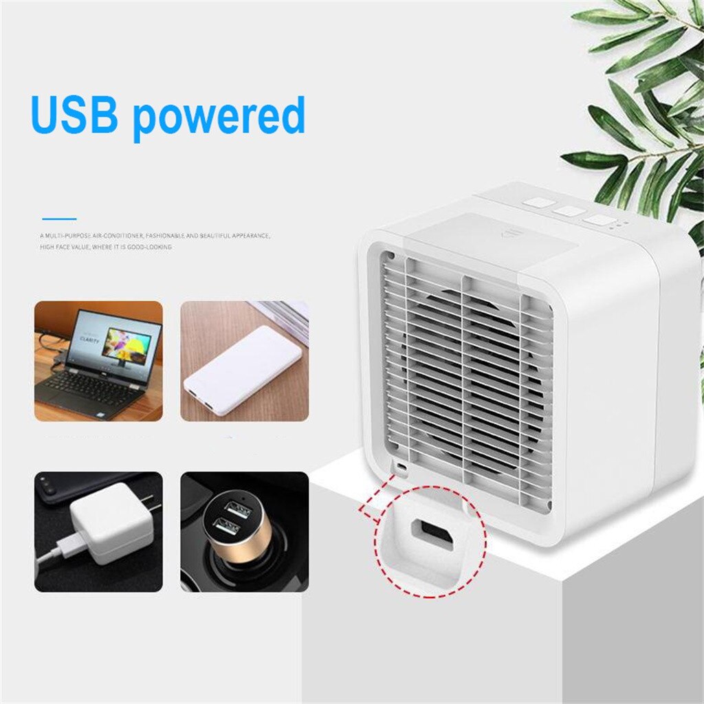 Mini Home Air Conditioner Portable Air Conditioning Cool Soothing Wind Cooler Fan Air Personal Usb Rechargeable Humidifier #z