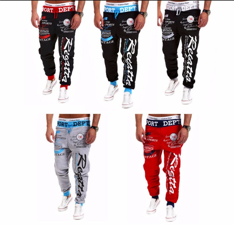 Bukser baggy herre bogstavtryk baggy harem cool lange bukser joggers wear plus size m-xxxl snøre