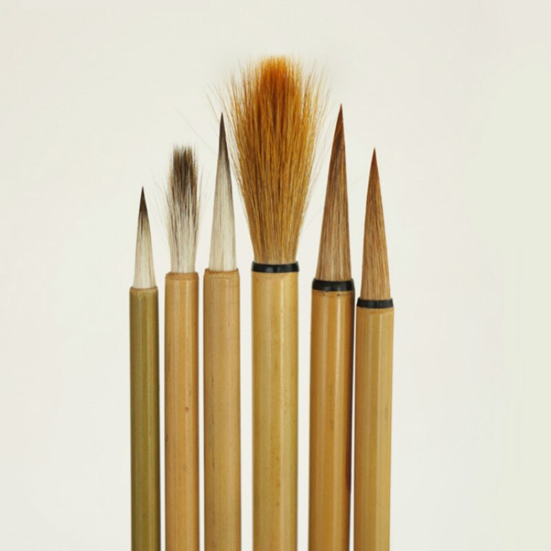 3 Stuks Schrijven Borstel Woodem Handel Wezel Haar Haak Lijn Pen Chinese Schrijven Handschrift Praktijk Kalligrafie Studenten Briefpapier