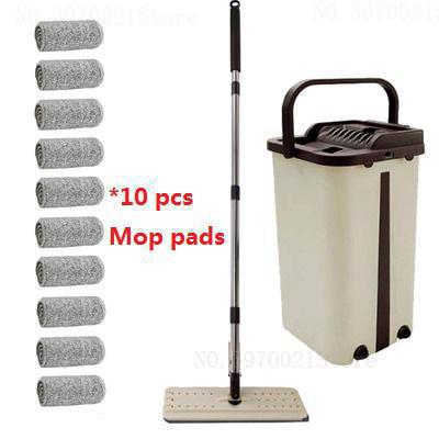 180 Spin Mop Flat Squeeze Mop Bucket Hand Easy Wringing Floor Cleaner Mop Microfiber Mop Pads Wet or Dry: 3