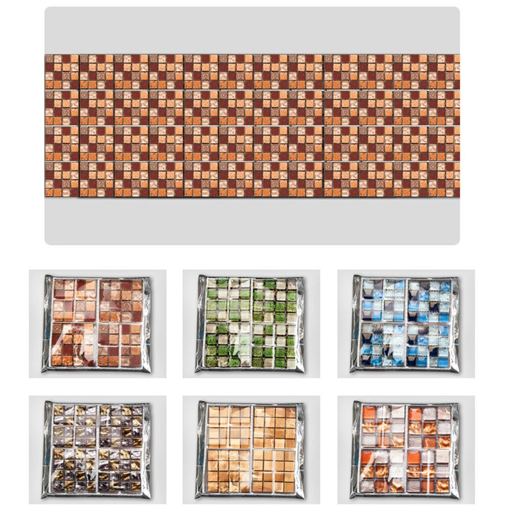 10 stk / sett flis klistremerker møbler unike diy mosaikk mønster fliser klistremerker vanntette dårlig veggdekaler
