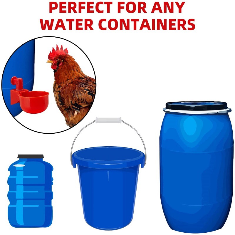 Taza para beber pollo, bebedero automático, alimentador de pollo, bebedero de plástico para aves de corral, bebedero de agua potable para pollitos, patos, gansos, codornices