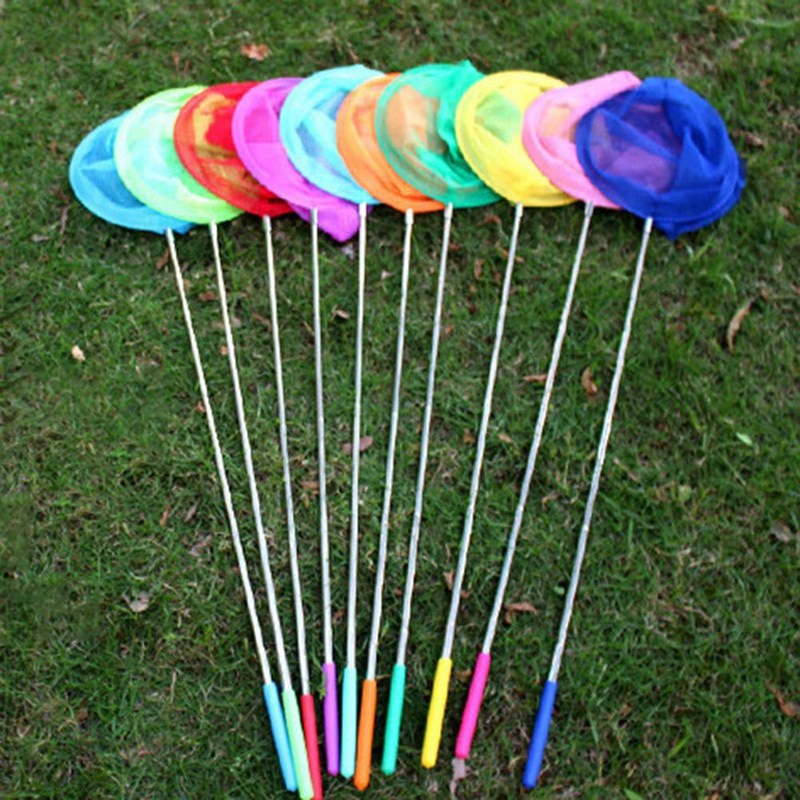 1PC Fishing Net Rainbow Telescopic Butterfly Net,Insect Catching Nets for Children Catching Insects Bug Small Fish