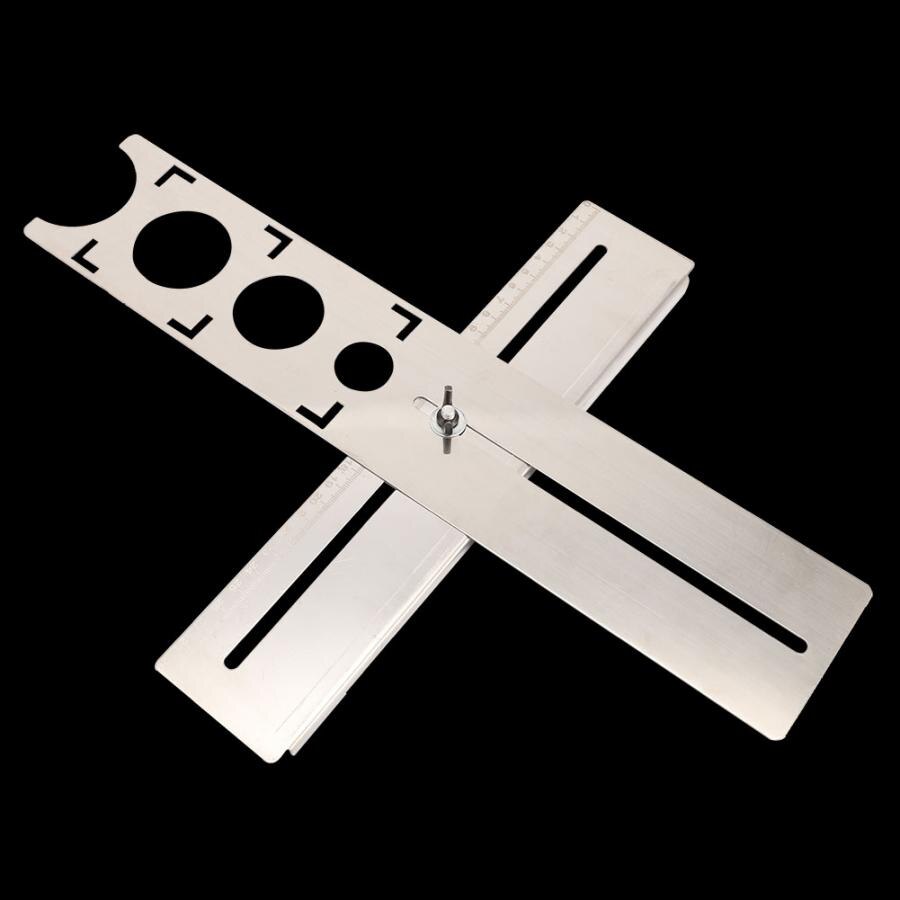 Adjustable Stainless Steel Tile Hole Locator Ruler Universal Drill Punch Measuring Tool Home Building Decoration Mounting