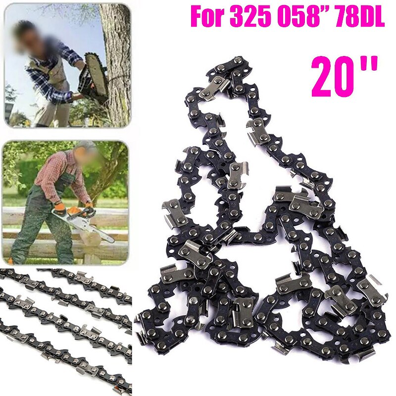 20 Inch Metal Chainsaw Chain Fast Cutting Sharp Blade For HUSQVARNA 325 058 78DL Chainsaw Repair Tool parts Replacement