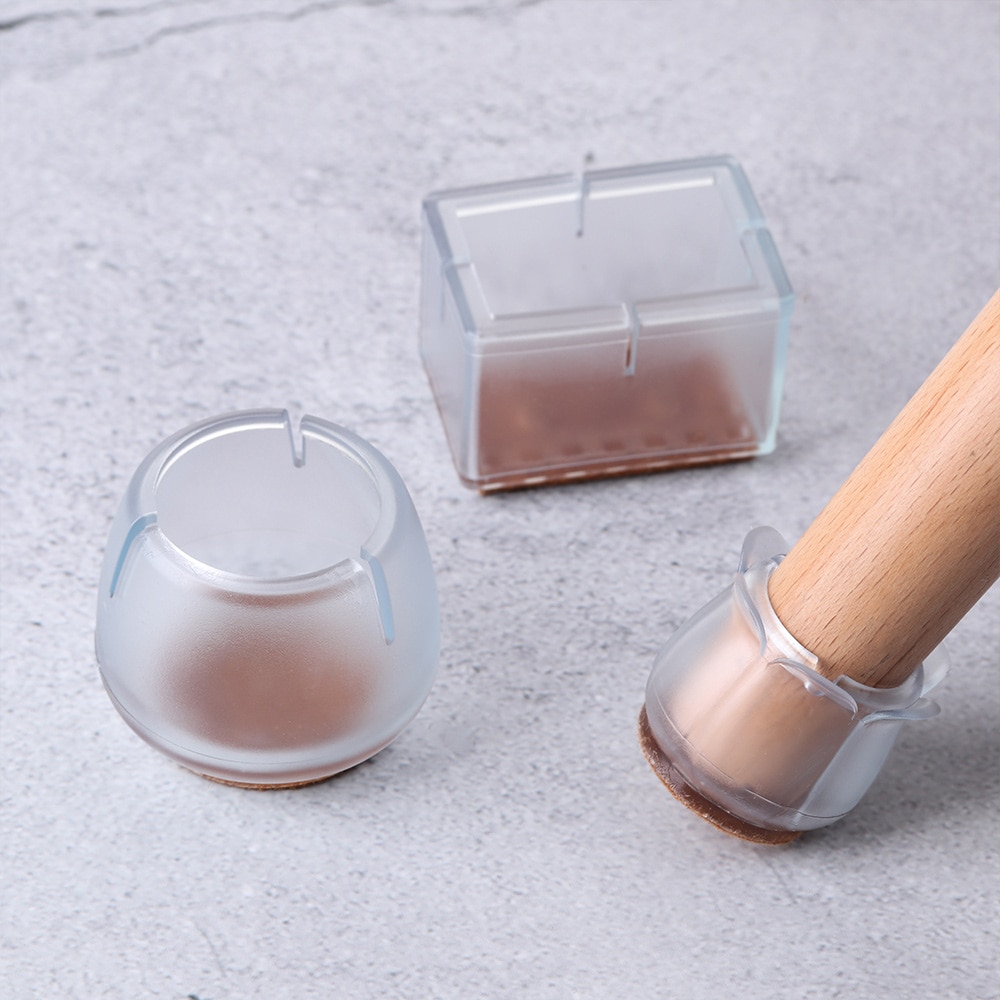 4 st golvbordsfotsöverdrag i massivt trä silikon tjock slitstark halkskyddsmöbel stum golvskydd stol benskyddsdyna