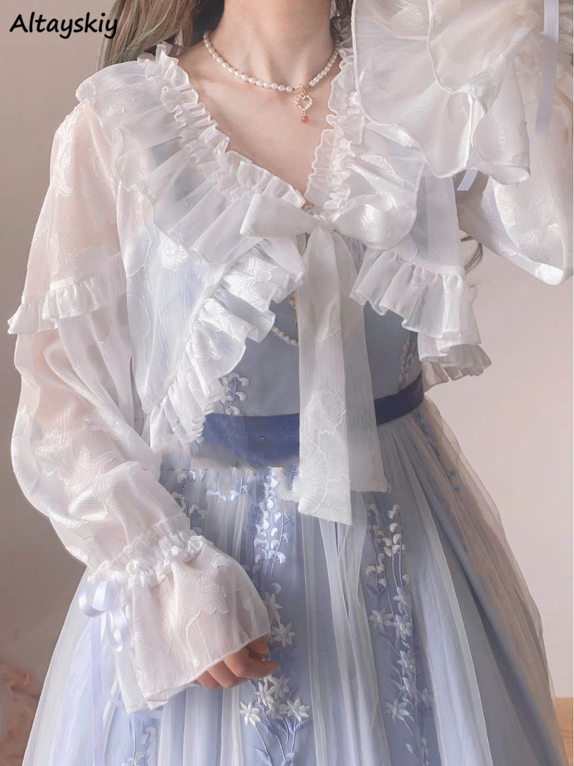 Geraffte Jacken für Damen, bauchfrei, ästhetisch, Sonnenschutz, zart, süß, für Mädchen, Fairycore, beliebt, Puffärmel, sanft, dünn, Sommer-Lolita-Stil
