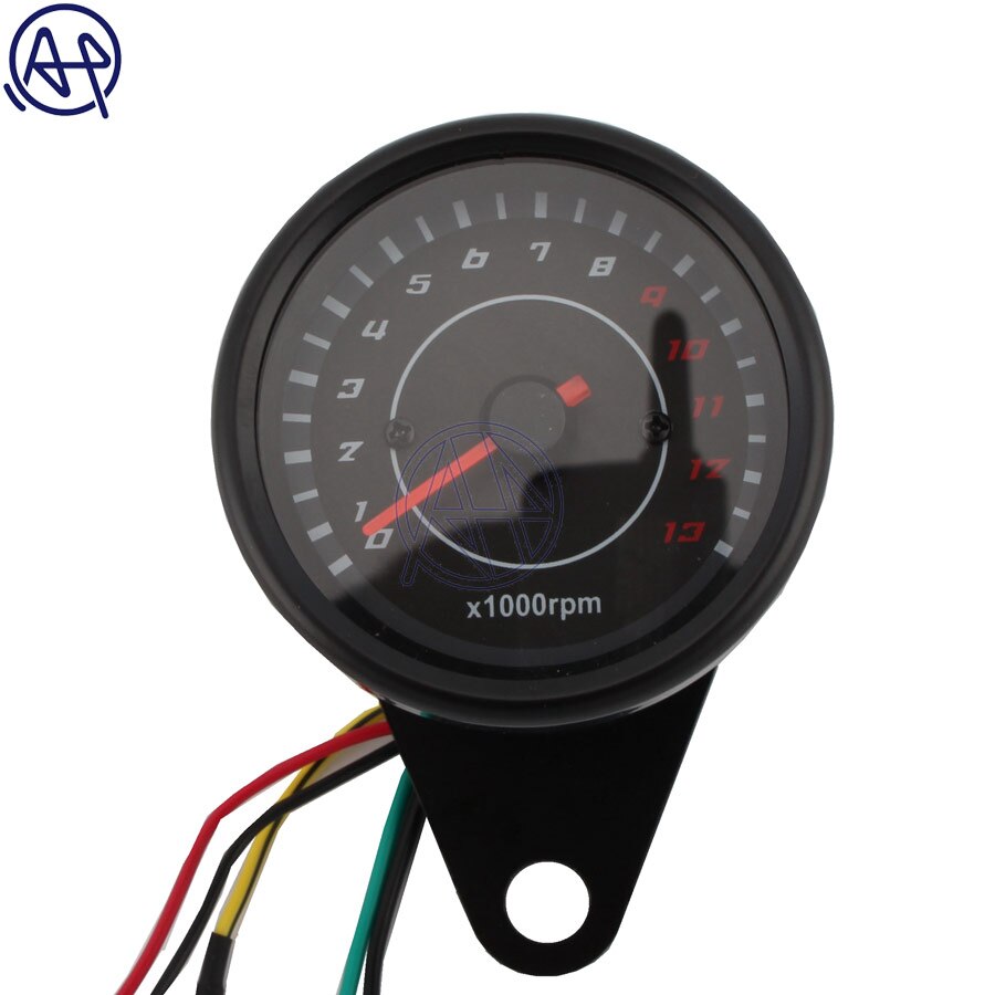 Universal Motorcycle Tachometer Gauge Motorbike Backlight LED 12V Tachometer Speedometer Tacho Gauge Chrome/Black