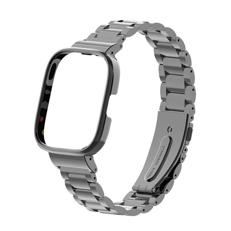 Magnetic loop+Case protector For Redmi Watch 2 Lite Metal bracelet for Xiaomi Watch Lite Strap Redmi Watch 3 Active Band Cover: L / Black Yellow
