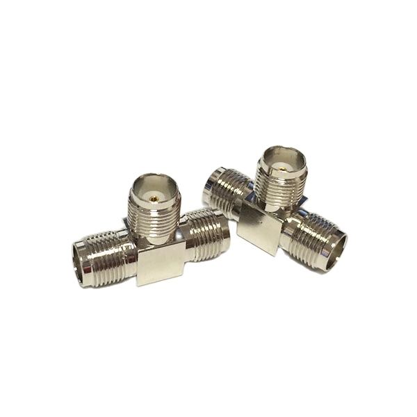 1Pc Tnc Vrouwelijke Jack Naar 2X Vrouwelijke Jack T-type Splitter Rf Coax Adapter Converter Connector Recht Vernikkeld