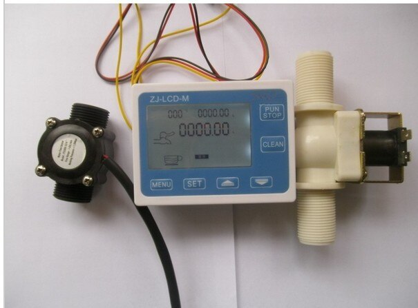 3/4&quot; Water Flow Control LCD Meter + Flow Sensor + Solenoid Valve