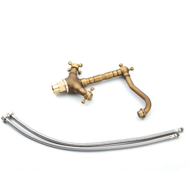 Antique Brass Kitchen Faucet 360 Swivel Bathroom Basin Sink Mixer Tap Crane