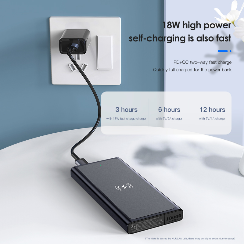 KUULAA Power Bank 10000mAh Wireless charger portable charger wireless charging powerbank For iPhone 13 12 11 pro max Samsung